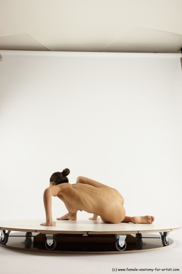 Nude Woman White Sitting poses - ALL Slim long brown Sitting poses - simple Multi angle poses Pinup