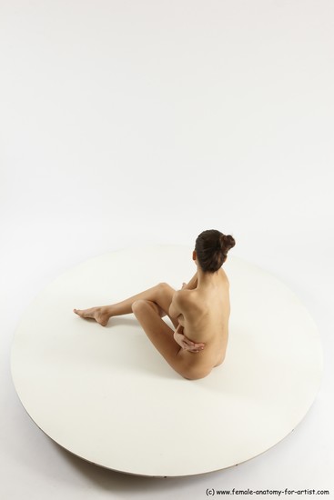 Nude Woman White Sitting poses - ALL Slim long brown Sitting poses - simple Multi angle poses Pinup