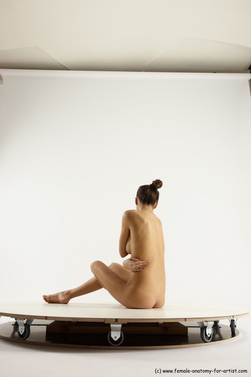 Nude Woman White Sitting poses - ALL Slim long brown Sitting poses - simple Multi angle poses Pinup