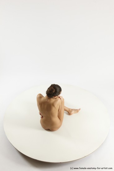 Nude Woman White Sitting poses - ALL Slim long brown Sitting poses - simple Multi angle poses Pinup