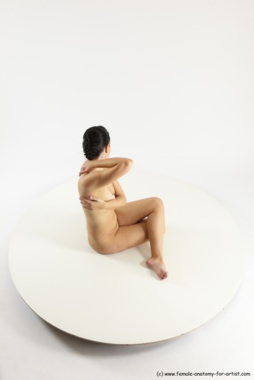 Nude Woman White Sitting poses - ALL Slim long brown Sitting poses - simple Multi angle poses Pinup