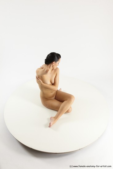 Nude Woman White Sitting poses - ALL Slim long brown Sitting poses - simple Multi angle poses Pinup