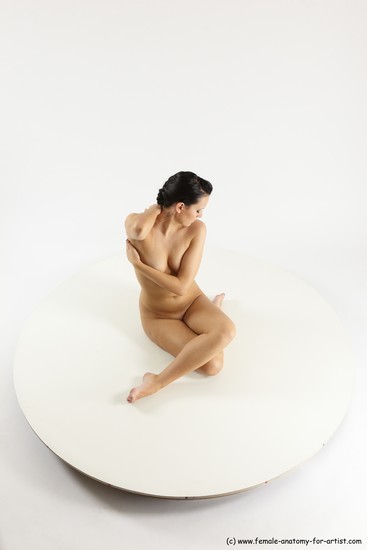 Nude Woman White Sitting poses - ALL Slim long brown Sitting poses - simple Multi angle poses Pinup