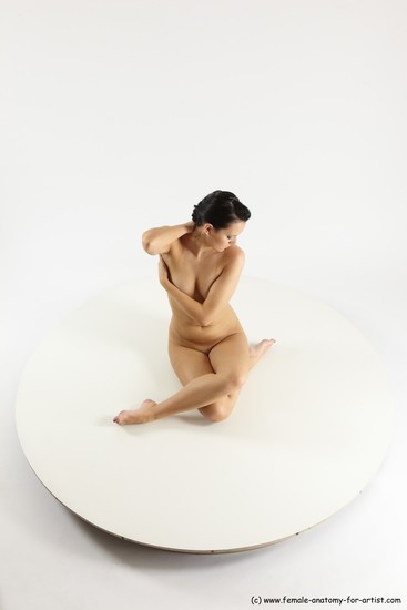 Nude Woman White Sitting poses - ALL Slim long brown Sitting poses - simple Multi angle poses Pinup