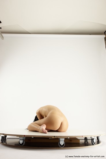 Nude Woman White Sitting poses - ALL Slim long brown Sitting poses - simple Multi angle poses Pinup