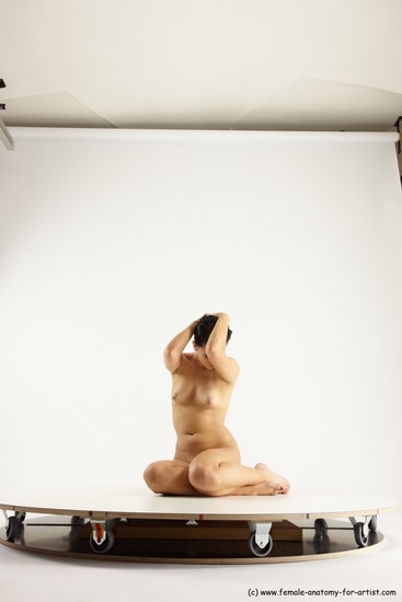 Nude Woman White Sitting poses - ALL Slim long brown Sitting poses - simple Multi angle poses Pinup