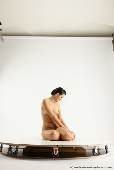 Nude Woman White Sitting poses - ALL Slim long brown Sitting poses - simple Multi angle poses Pinup