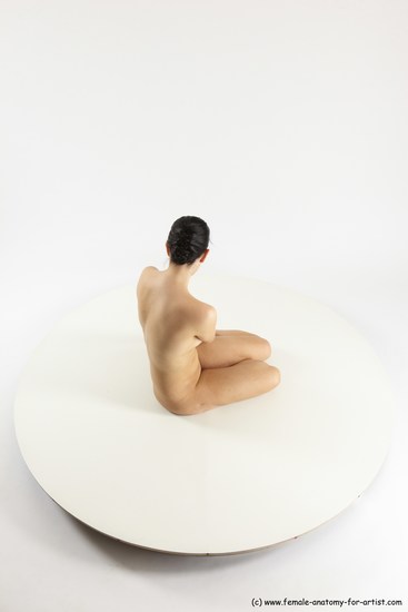 Nude Woman White Sitting poses - ALL Slim long brown Sitting poses - simple Multi angle poses Pinup