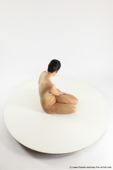 Nude Woman White Sitting poses - ALL Slim long brown Sitting poses - simple Multi angle poses Pinup