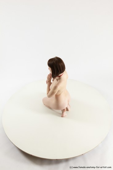 Nude Woman White Sitting poses - ALL Slim medium brown Sitting poses - on knees Multi angle poses Pinup