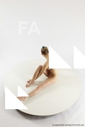 Nude Woman White Sitting poses - ALL Athletic long blond Sitting poses - simple Multi angle poses Pinup