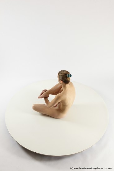 Nude Woman White Sitting poses - ALL Athletic long blond Sitting poses - simple Multi angle poses Pinup