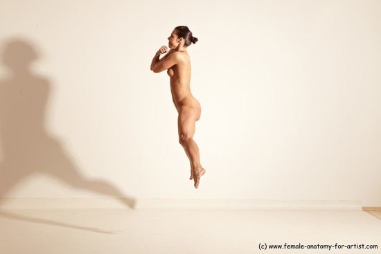 Nude Gymnastic poses Woman White Moving poses Athletic medium brown Dynamic poses Pinup