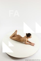 Nude Gymnastic poses Woman White Slim long brown Multi angle poses Pinup