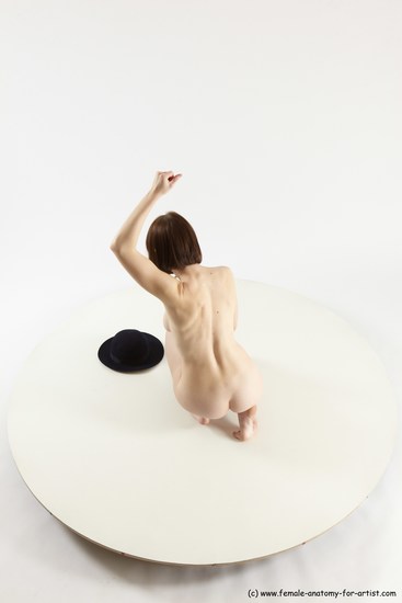 Nude Woman White Sitting poses - ALL Slim medium brown Sitting poses - on knees Multi angle poses Pinup