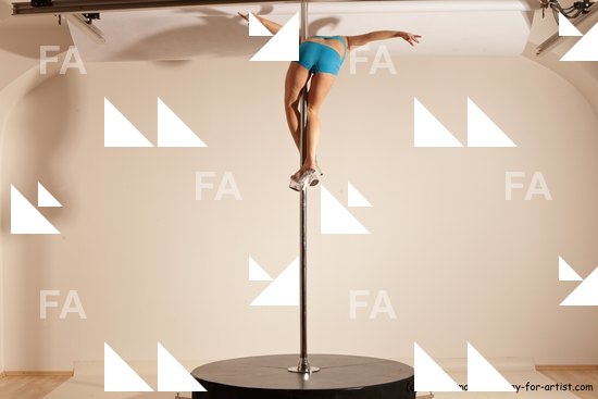 Underwear Gymnastic poses Woman White Moving poses Slim long blond Dynamic poses Academic