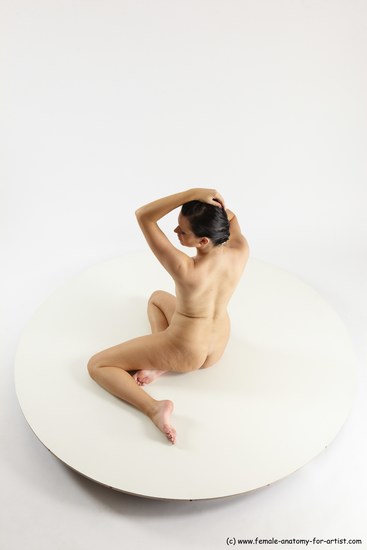 Nude Woman White Sitting poses - ALL Slim long brown Sitting poses - simple Multi angle poses Pinup