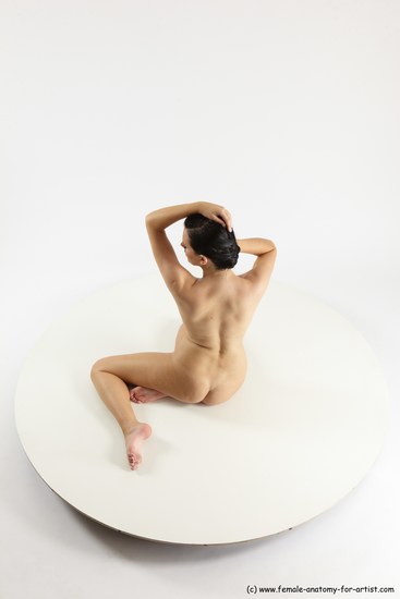 Nude Woman White Sitting poses - ALL Slim long brown Sitting poses - simple Multi angle poses Pinup