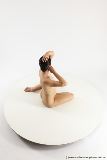 Nude Woman White Sitting poses - ALL Slim long brown Sitting poses - simple Multi angle poses Pinup