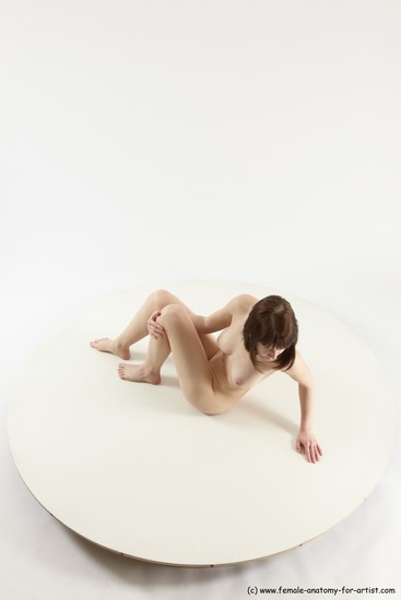 Nude Woman White Sitting poses - ALL Slim medium brown Sitting poses - on knees Multi angle poses Pinup