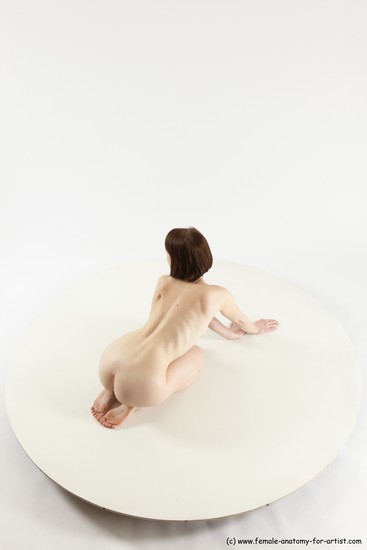 Nude Woman White Sitting poses - ALL Slim medium brown Sitting poses - on knees Multi angle poses Pinup