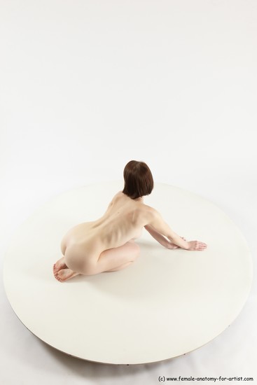 Nude Woman White Sitting poses - ALL Slim medium brown Sitting poses - on knees Multi angle poses Pinup