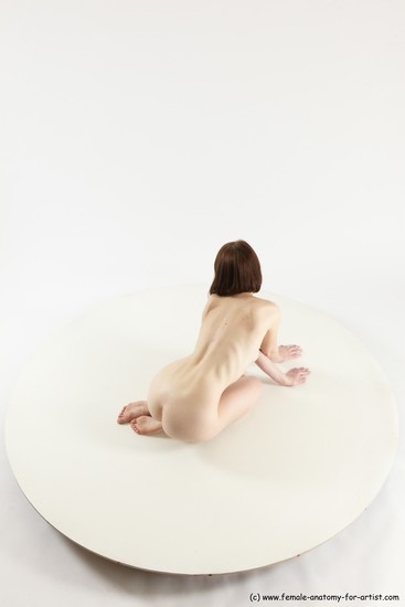 Nude Woman White Sitting poses - ALL Slim medium brown Sitting poses - on knees Multi angle poses Pinup