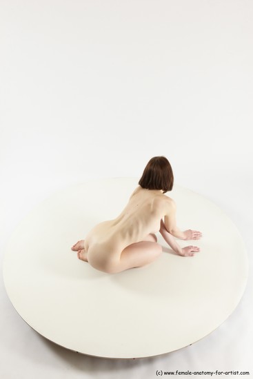 Nude Woman White Sitting poses - ALL Slim medium brown Sitting poses - on knees Multi angle poses Pinup