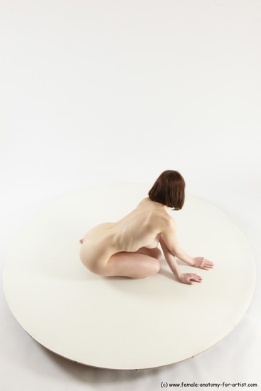 Nude Woman White Sitting poses - ALL Slim medium brown Sitting poses - on knees Multi angle poses Pinup