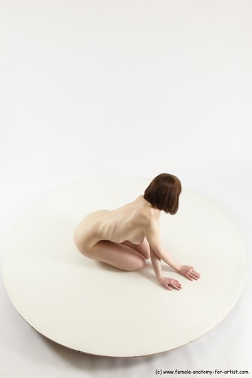 Nude Woman White Sitting poses - ALL Slim medium brown Sitting poses - on knees Multi angle poses Pinup