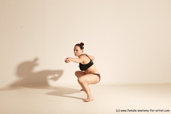 Underwear Martial art Woman White Moving poses Average long colored Dynamic poses Academic