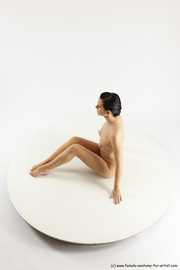 Nude Woman White Sitting poses - ALL Slim long brown Sitting poses - simple Multi angle poses Pinup