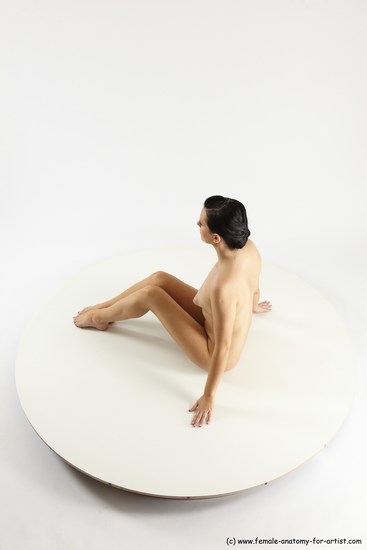 Nude Woman White Sitting poses - ALL Slim long brown Sitting poses - simple Multi angle poses Pinup