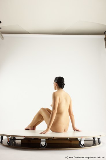 Nude Woman White Sitting poses - ALL Slim long brown Sitting poses - simple Multi angle poses Pinup