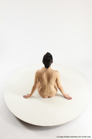 Nude Woman White Sitting poses - ALL Slim long brown Sitting poses - simple Multi angle poses Pinup