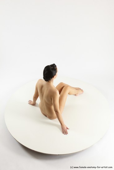 Nude Woman White Sitting poses - ALL Slim long brown Sitting poses - simple Multi angle poses Pinup