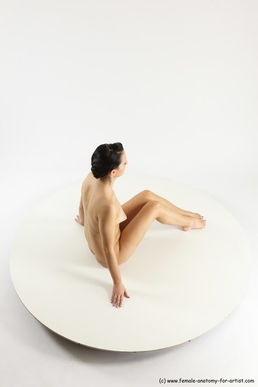 Nude Woman White Sitting poses - ALL Slim long brown Sitting poses - simple Multi angle poses Pinup