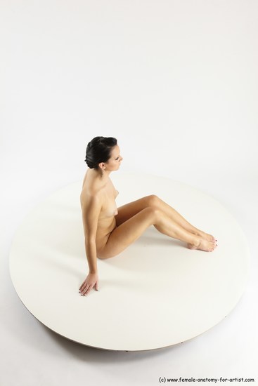 Nude Woman White Sitting poses - ALL Slim long brown Sitting poses - simple Multi angle poses Pinup