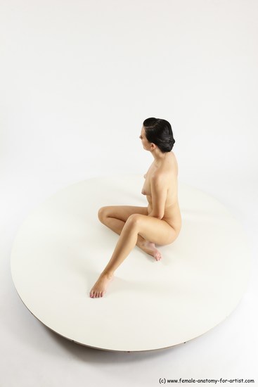 Nude Woman White Sitting poses - ALL Slim long brown Sitting poses - simple Multi angle poses Pinup