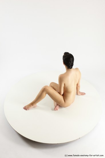 Nude Woman White Sitting poses - ALL Slim long brown Sitting poses - simple Multi angle poses Pinup