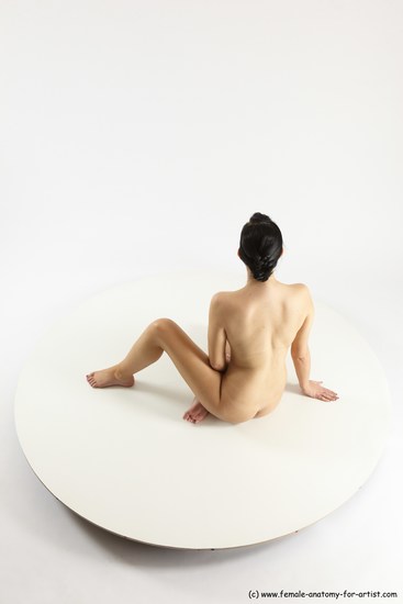 Nude Woman White Sitting poses - ALL Slim long brown Sitting poses - simple Multi angle poses Pinup