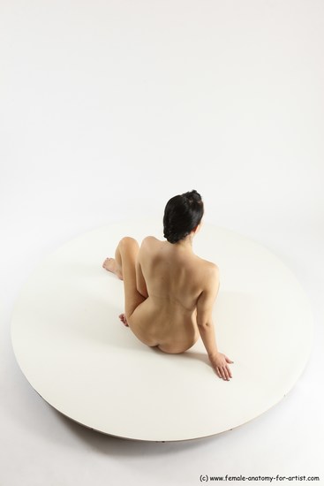 Nude Woman White Sitting poses - ALL Slim long brown Sitting poses - simple Multi angle poses Pinup