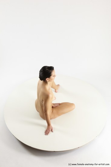 Nude Woman White Sitting poses - ALL Slim long brown Sitting poses - simple Multi angle poses Pinup