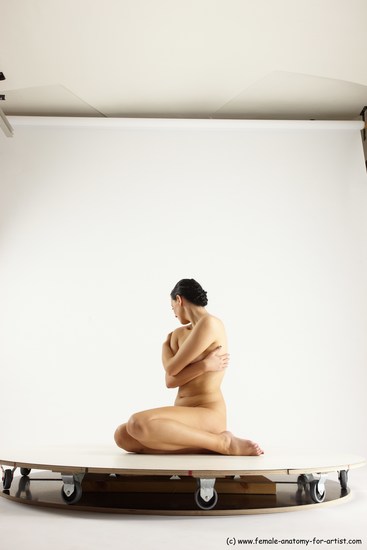 Nude Woman White Sitting poses - ALL Slim long brown Sitting poses - simple Multi angle poses Pinup