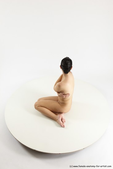 Nude Woman White Sitting poses - ALL Slim long brown Sitting poses - simple Multi angle poses Pinup