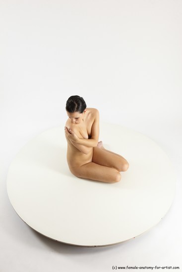 Nude Woman White Sitting poses - ALL Slim long brown Sitting poses - simple Multi angle poses Pinup