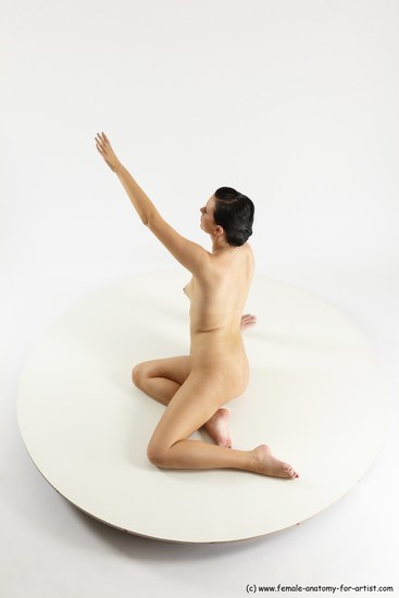 Nude Woman White Sitting poses - ALL Slim long brown Sitting poses - simple Multi angle poses Pinup