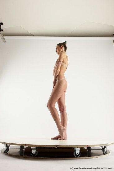 Underwear Woman White Standing poses - ALL Athletic long brown Standing poses - simple Multi angle poses Academic