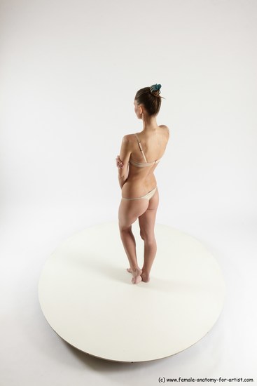 Underwear Woman White Standing poses - ALL Athletic long brown Standing poses - simple Multi angle poses Academic