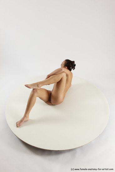 Nude Woman White Sitting poses - ALL Slim long brown Sitting poses - simple Multi angle poses Pinup